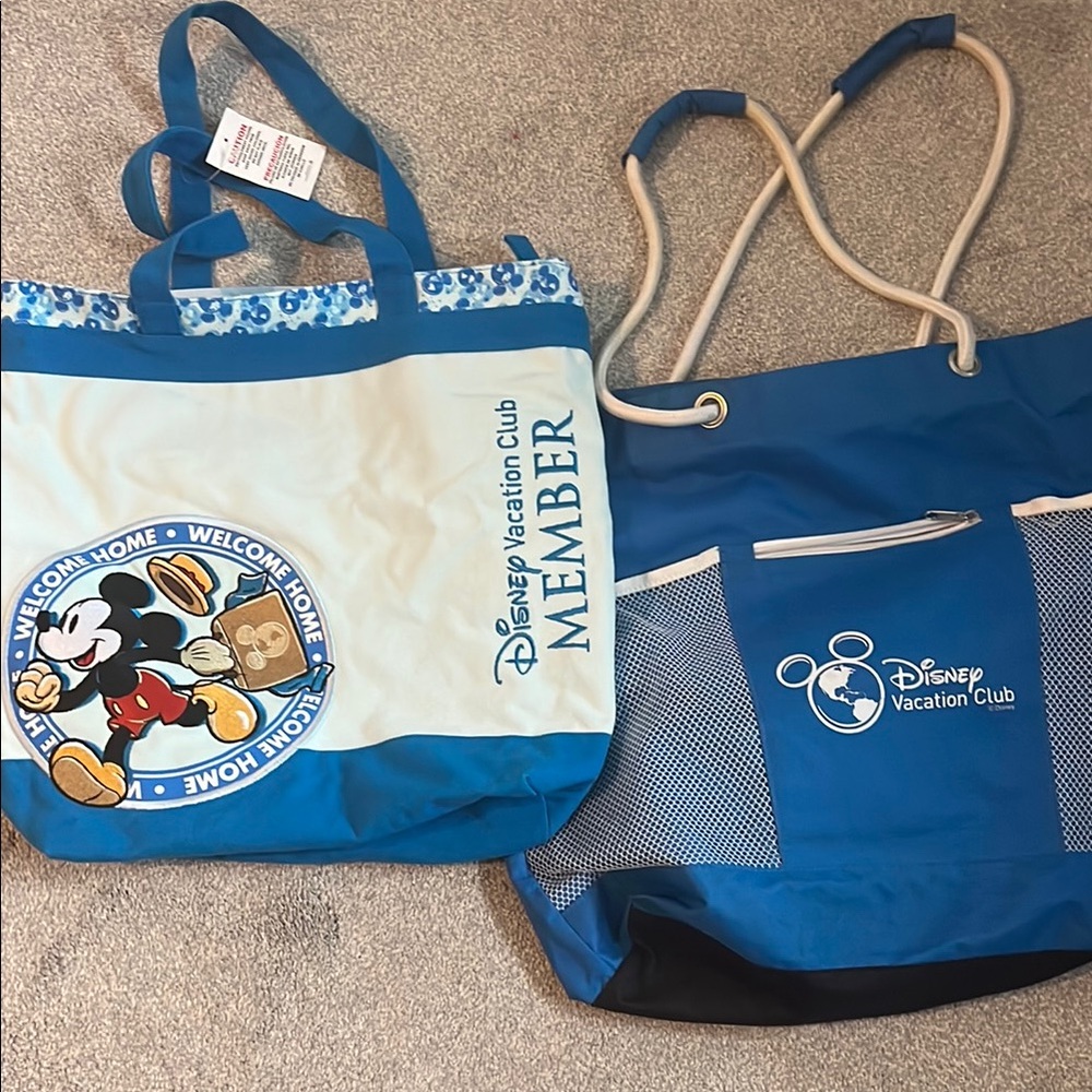 Disney Blue and White Vacation Club Totes